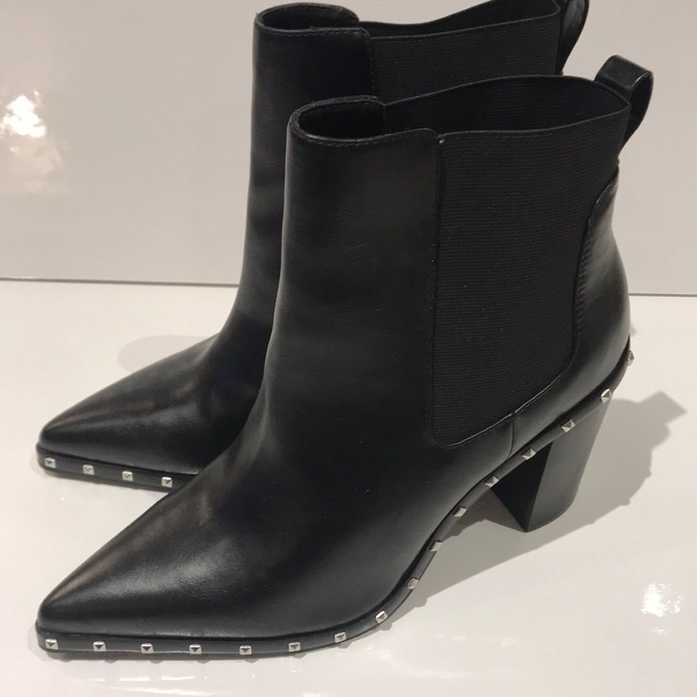 Charles by Charles David Booties - Black with stud trim Size 9